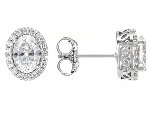Bella Luce® 3.09ctw Dillenium Cut Diamond Simulant Platinum Over Silver Earrings (1.87ctw DEW)