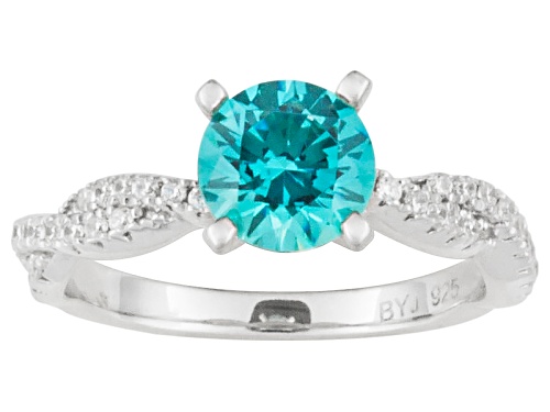 Photo of Bella Luce ® Esotica ™ 2.01ctw Neon Apatite & White Diamond Simulants Rhodium Over Silver Ring - Size 9