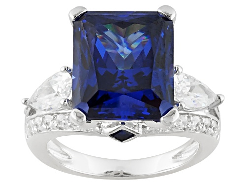 Photo of Bella Luce®Esotica™Tanzanite,Lab Created Sapphire & Diamond Simulants Rhodium Over Silver Ring - Size 11