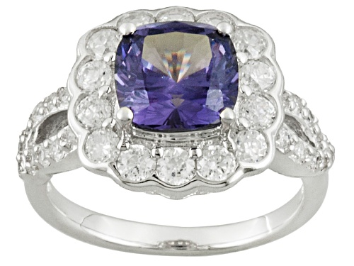 Photo of Bella Luce® Esotica™ 4.42ctw Alexandrite & White Diamond Simulants Rhodium Over Silver Ring - Size 7
