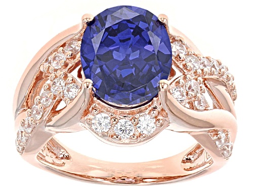 Bella Luce ® Esotica ™ 7.78ctw Tanzanite And White Diamond Simulants Eterno ™ Rose Ring - Size 6