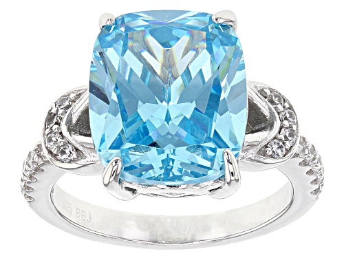 Bella Luce® Esotica ™10.12ctw Neon Apatite & White Diamond Simulants Rhodium Over Sterling Ring - Size 11