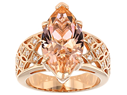 Bella Luce ® Esotica ™ 7.39ctw Morganite And White Diamond Simulants Eterno ™ Rose Ring - Size 10