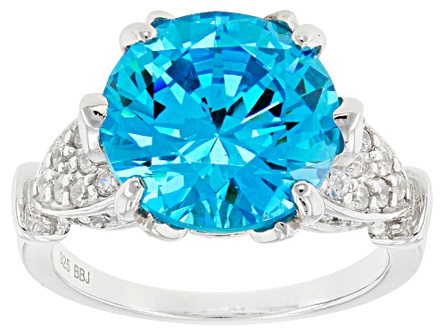 Photo of Bella Luce ® Esotica ™ 11.72ctw Neon Apatite & Diamond Simulants Rhodium Over Silver Ring - Size 5