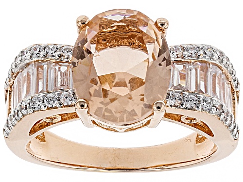 Photo of Bella Luce ® 5.07CTW Esotica ™ Morganite & White Diamond Simulants Eterno ™ Rose Ring - Size 11