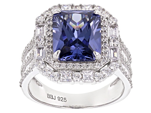 Photo of Bella Luce ® Esotica ™ 10.22CTW Tanzanite And White Diamond Simulants Rhodium Over Silver Ring - Size 8