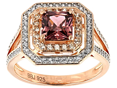Bella Luce ®  3.04CTW Esotica™ Blush Zircon, Champagne, & White Diamond Simulants Eterno ™ Rose Ring - Size 11