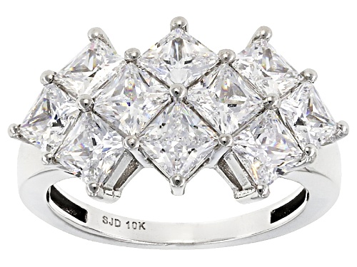 Bella Luce ® 6.40ctw White Diamond Simulant 10k White Gold Ring (3.9ctw Dew) - Size 8