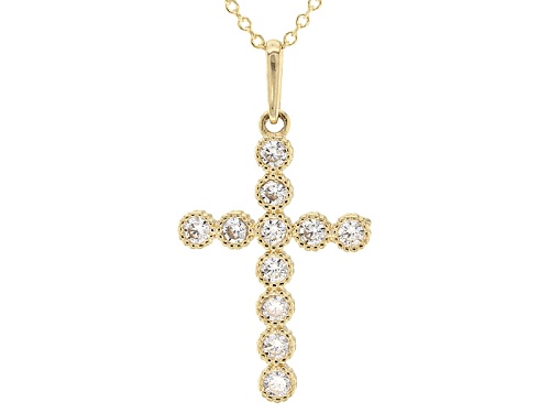 Bella Luce ® .44ctw 10k Yellow Gold Cross Pendant With Chain (.22ctw Dew)
