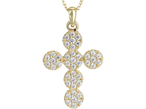 Photo of Bella Luce® 0.84ctw 10k Yellow Gold Cross Pendant With Chain (0.42ctw DEW)