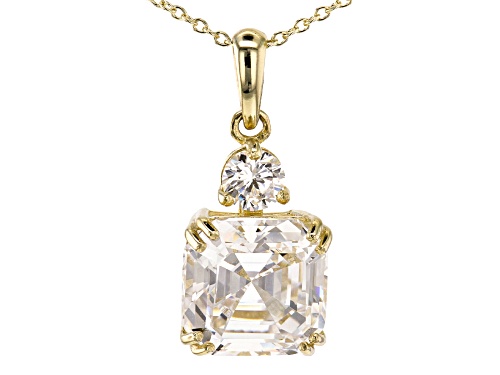 Bella Luce ® Asscher & Round White Diamond Simulant 10K Yellow Gold Pendant With Chain (2.21ctw DEW)
