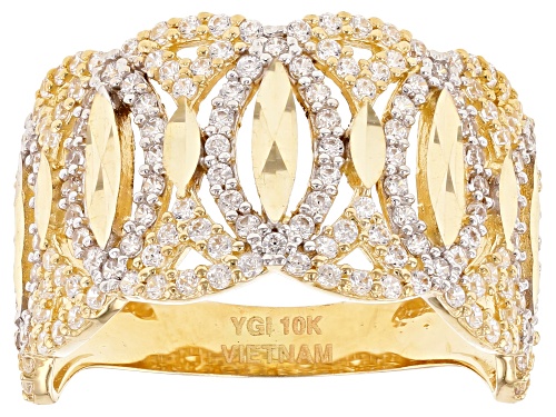 Bella Luce ® 1.53ctw White Diamond Simulant 10K Yellow Gold Ring (0.85ctw DEW) - Size 8