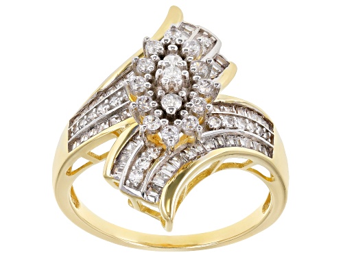 Bella Luce ® 1.37ctw Rhodium Over Sterling Silver And 1K Yellow Gold Ring - Size 7