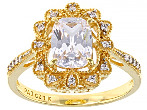 Bella Luce ® 2.35ctw White Diamond Simulant 1K Yellow Gold Ring (1.84ctw DEW) - Size 8