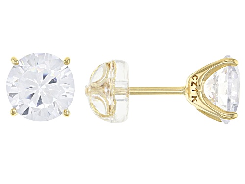 Photo of Bella Luce ® 4.37ctw White Diamond Simulant 1K Yellow Gold Stud Earrings (2.56ctw DEW)
