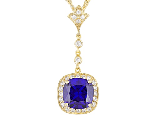 Bella Luce® Esotica™ 22.50ctw Tanzanite Color 18k Yg Over Sterling Pendant With 18