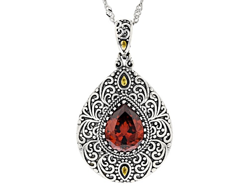 Photo of Bella Luce ® Garnet Simulant Rhodium Over Sterling Silver Pendant With Chain