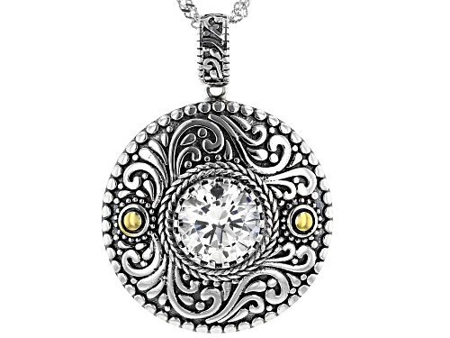 Photo of Bella Luce  White Diamond Simulant Rhodium Over Sterling Silver Pendant With Chain