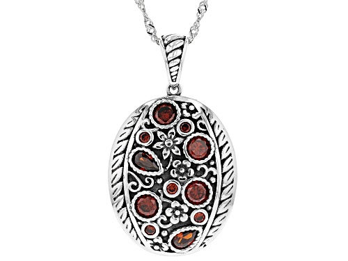 Photo of Bella Luce ® Garnet Simulant Rhodium Over Sterling Silver Pendant With Chain