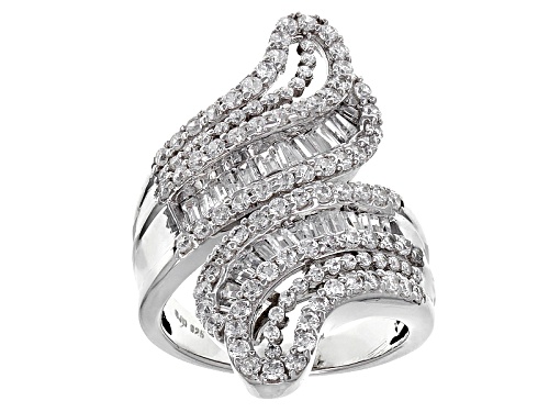 Photo of Bella Luce ® 3.84ctw White Diamond Simulant Rhodium Over Sterling Silver Ring (2.56ctw Dew) - Size 5