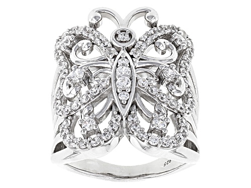 Bella Luce ® 2.50ctw White Diamond Simulant Rhodium Over Sterling Silver Butterfly Ring - Size 7
