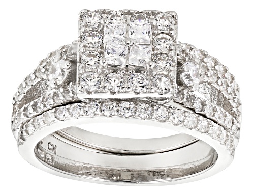 Bella Luce ® 2.75ctw Rhodium Over Sterling Silver Ring With Bands (1.38ctw Dew) - Size 5