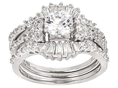 Bella Luce ® 3.23ctw Rhodium Over Sterling Silver Ring With Bands (2.18ctw Dew) - Size 10