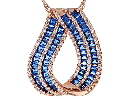 Bella Luce ® 2.81ctw Lab Blue Spinel And White Diamond Simulant Eterno ™ Rose Pendant With Chain