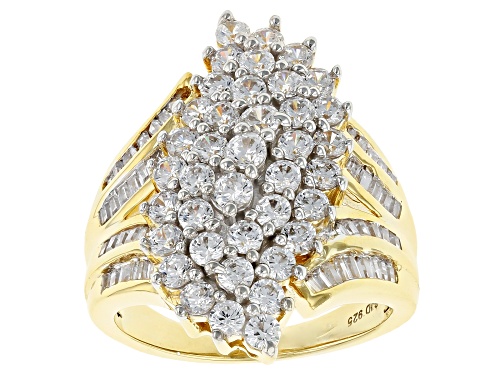 Bella Luce ® 4.06CTW White Diamond Simulant Eterno ™ Yellow Ring (2.26CTW DEW) - Size 5