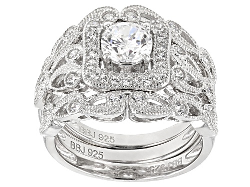Photo of Bella Luce ® 2.10CTW White Diamond Simulant Rhodium Over Sterling Silver Ring With Bands - Size 11
