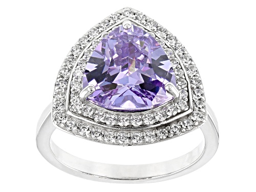 Bella Luce ® 7.02CTW Lavender & White Diamond Simulants Rhodium Over Silver Ring - Size 10