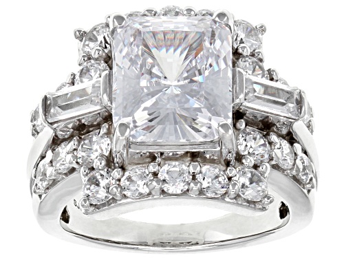 Bella Luce ® 12.37CTW White Diamond Simulant Rhodium Over Sterling Silver Ring - Size 10
