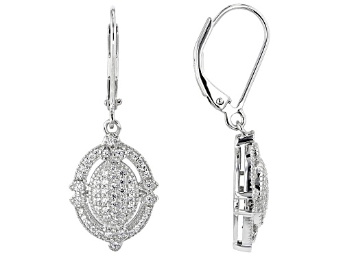 Bella Luce ® .71CTW White Diamond Simulant Rhodium Over Sterling Silver Earrings (0.42CTW DEW)