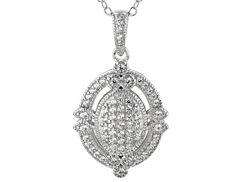 Photo of Bella Luce ® 0.50CTW White Diamond Simulant Rhodium Over Sterling Silver Pendant With Chain
