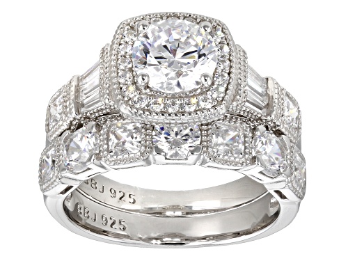 Bella Luce ® 5.89CTW White Diamond Simulant Rhodium Over Sterling Silver Ring With Band - Size 7