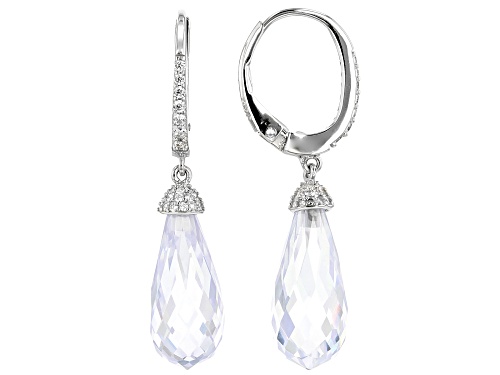 Bella Luce ® 31.92CTW White Diamond Simulant Rhodium Over Sterling Silver Earrings