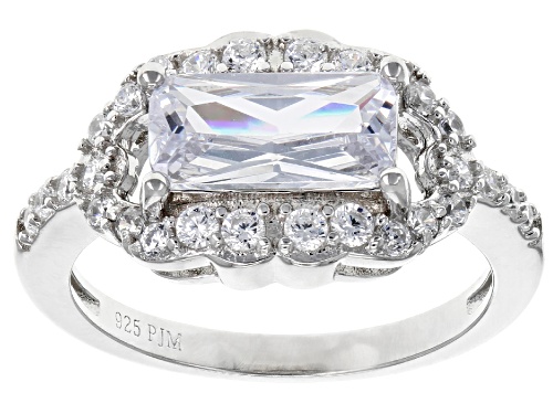 Bella Luce ® 2.84CTW White Diamond Simulant Rhodium Over Sterling Silver Ring (1.52CTW DEW) - Size 8