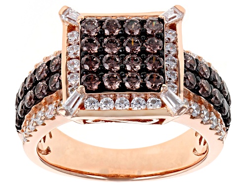 Bella Luce ® 3.14CTW Mocha & White Diamond Simulants Eterno ™ Rose Ring (1.81CTW DEW) - Size 7