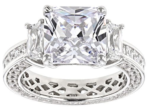 Bella Luce ® 12.47CTW White Diamond Simulant Rhodium Over Sterling Silver Ring - Size 10