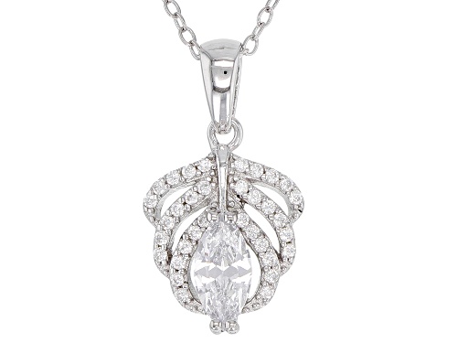 Bella Luce ® 1.12CTW White Diamond Simulant Rhodium Over Silver Pendant With Chain (0.64CTW DEW)