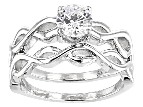 Bella Luce ® 1.35CT White Diamond Simulant Rhodium Over Silver Ring With Band (0.84CT DEW) - Size 6