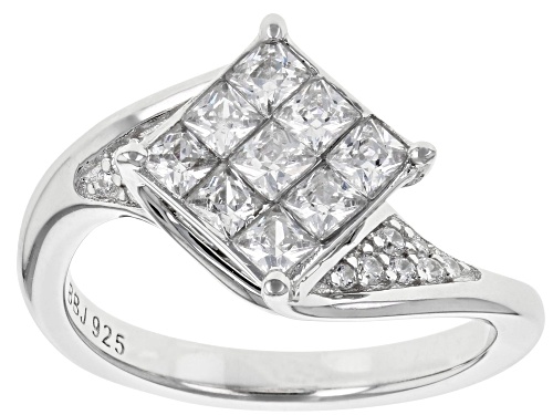 Bella Luce ® 1.55CTW White Diamond Simulant Rhodium Over Sterling Silver Ring (0.81CTW DEW) - Size 7