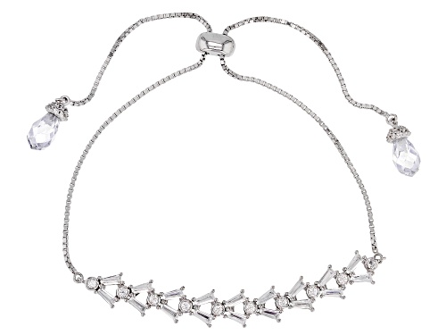 Bella Luce ® 6.08CTW White Diamond Simulant Rhodium Over Silver Adjustable Bracelet (2.68CTW DEW)