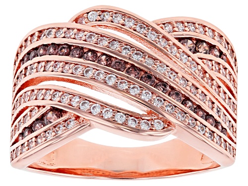 Photo of Bella Luce ® 1.33CTW Mocha And White Diamond Simulants Eterno ™ Rose Gold Over Sterling Silver Ring - Size 7