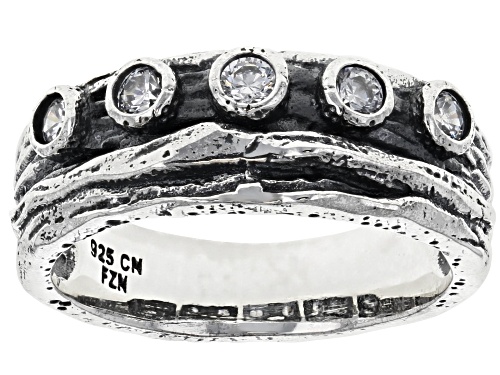 Bella Luce ® 0.48CTW White Diamond Simulant Rhodium Over Sterling Silver Ring (0.30CTW DEW) - Size 7