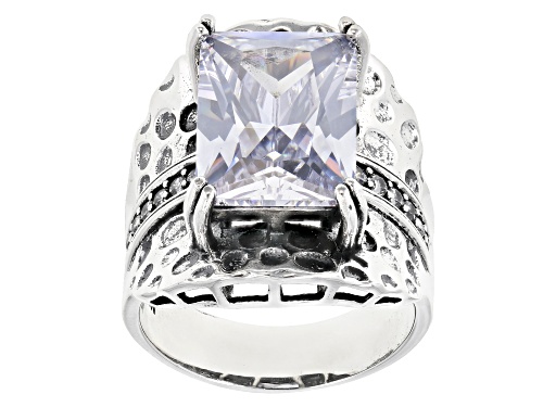 Bella Luce ® 13.92CTW White Diamond Simulant Rhodium Over Silver Ring (8.66CTW DEW) - Size 7