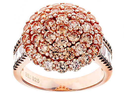Bella Luce ® 6.16CTW Champagne, Mocha, And White Diamond Simulants Eterno ™ Rose Over Silver Ring - Size 7