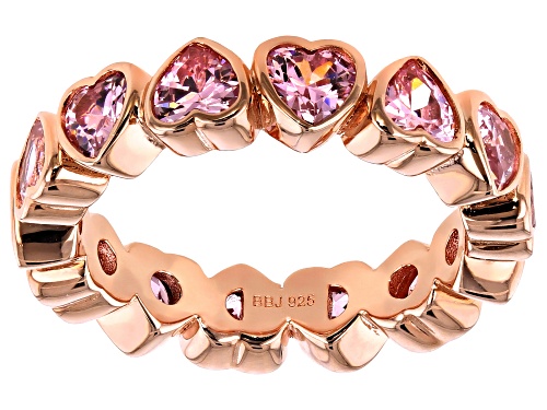 Bella Luce ® 5.85CTW Pink Diamond Simulants Eterno ™ Rose Gold Over Silver Heart Ring - Size 7