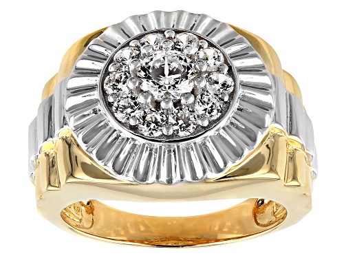 Bella Luce ® 2.00CTW Diamond Simulant Eterno™ Yellow Gold & Rhodium Over Sterling Mens Ring - Size 10