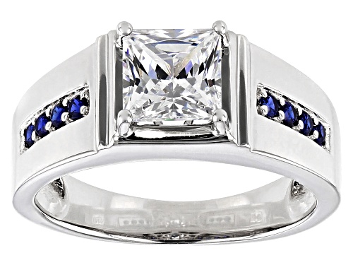 Photo of Bella Luce ® 2.61CTW Lab Created Sapphire And White Diamond Simulants Rhodium Over Silver Mens Ring - Size 11